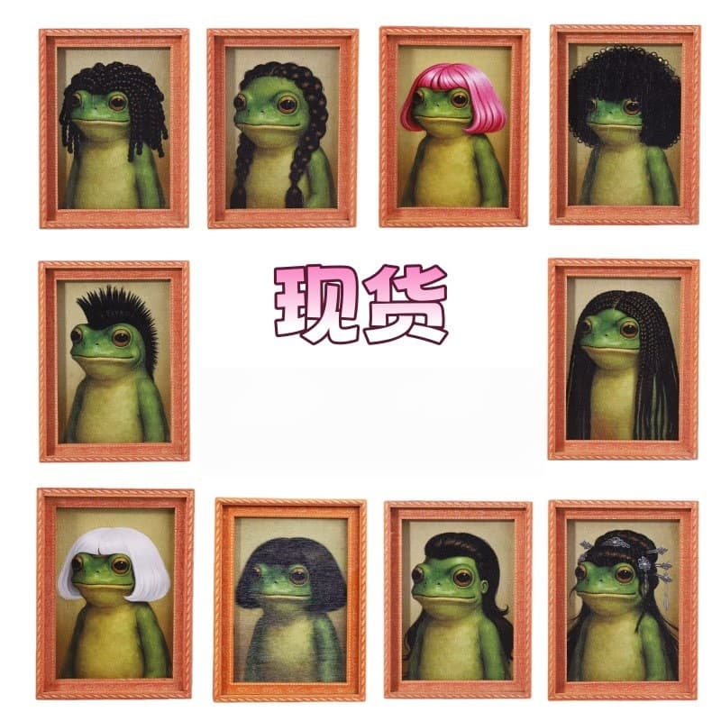 Hot Selling Frog Wooden Photo Frame Fridge Magnet Funny Novelty Print Fridge Magnet Decoration Sticker Wholesale
