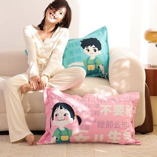 X5L Snap Button Eight-Layer Pure Cotton Gauze Pillowcase Pair, Premium Cartoon Cute High-Aesthetic Soft Full Cotton Thickened Pillow