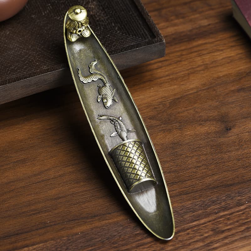 Cross-border Bestseller: Artistic Alloy Fisherman Incense Burner, Zen-style Home Fragrance