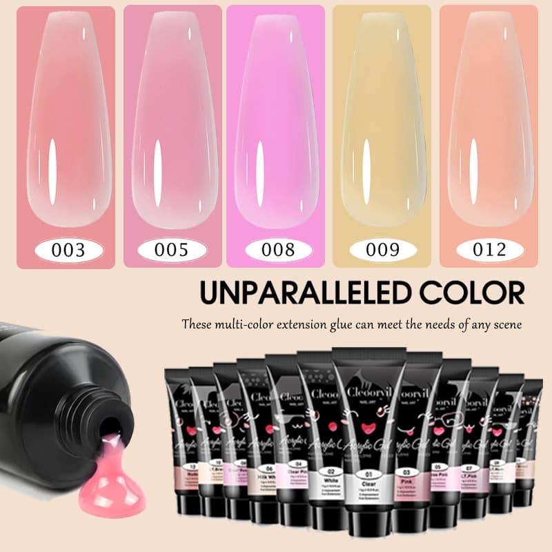 Nail extension gel Extension gel UV phototherapy gel solid paper-free tray quick extension crystal glue 15ml