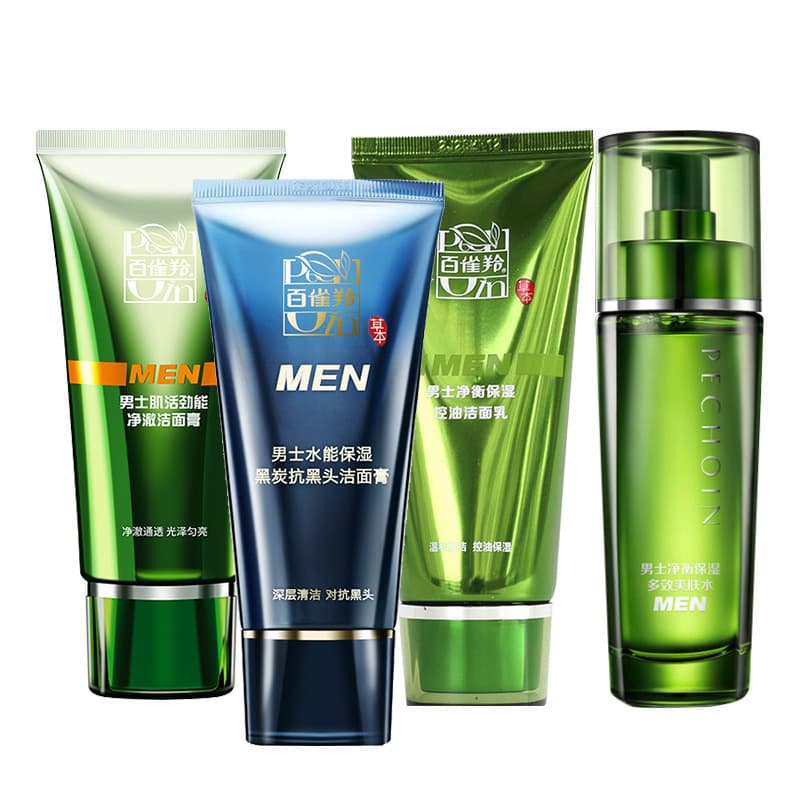 Pechoin Men's Series Toner and Facial Cleanser, Energizing and Hydrating, Authentic Cosmetics and Skincare