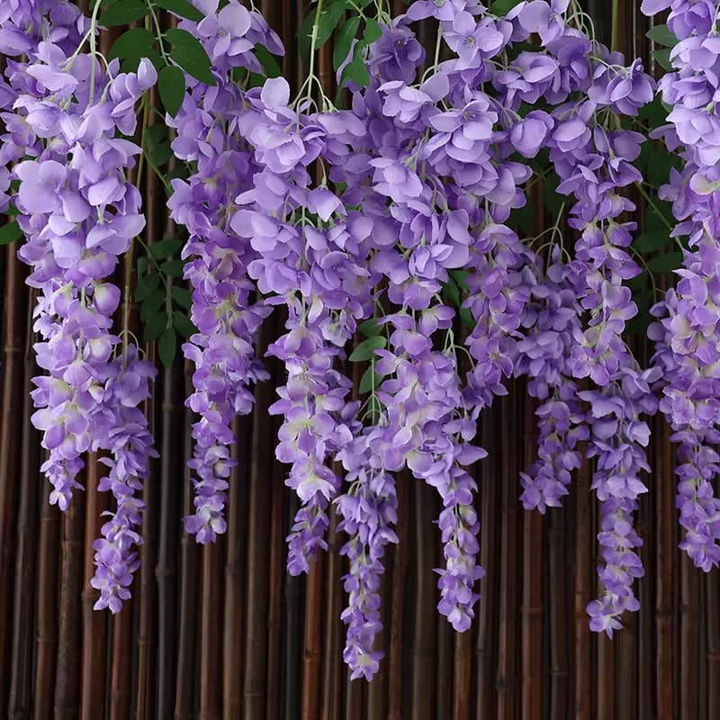Artificial Wisteria, Golden Shower Tree, Thai Orchid Fake Flowers for Home Party Wedding Decoration Hanging Flower Vine
