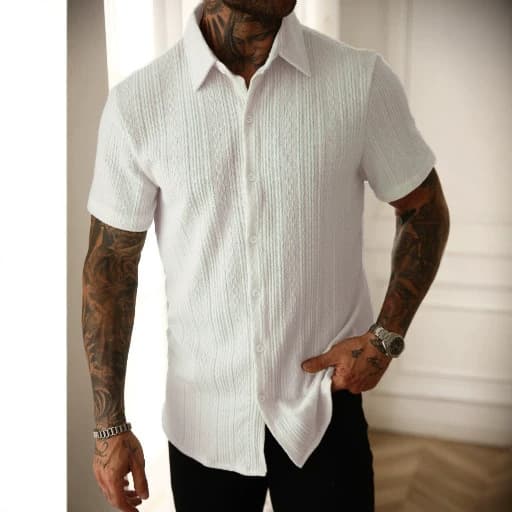 Cross-border Temu Shein Amazon Short Sleeve T-Shirt Loose Solid Color Casual Shirt for Men