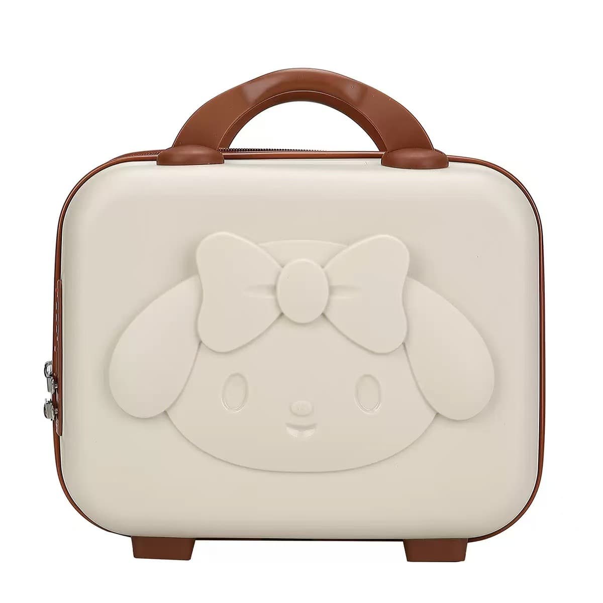 Cartoon Luggage Cosmetic Bag with Password Lock, Cute Girl Makeup Case Handbag, Gift for Kids, 14-inch