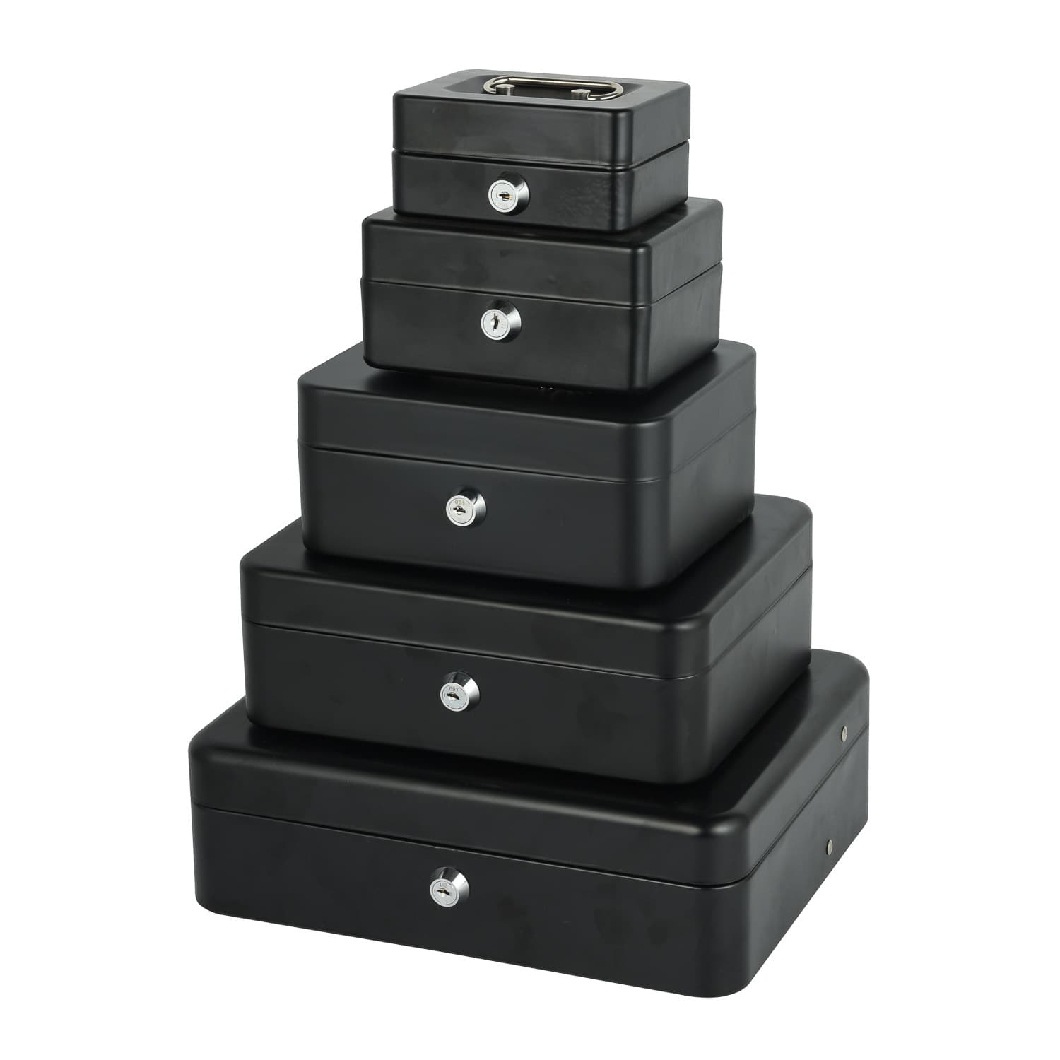 Multi-size Storage Box with Lock, Small Metal Organizer for Home Documents, Mini Safe Cash Box, Portable