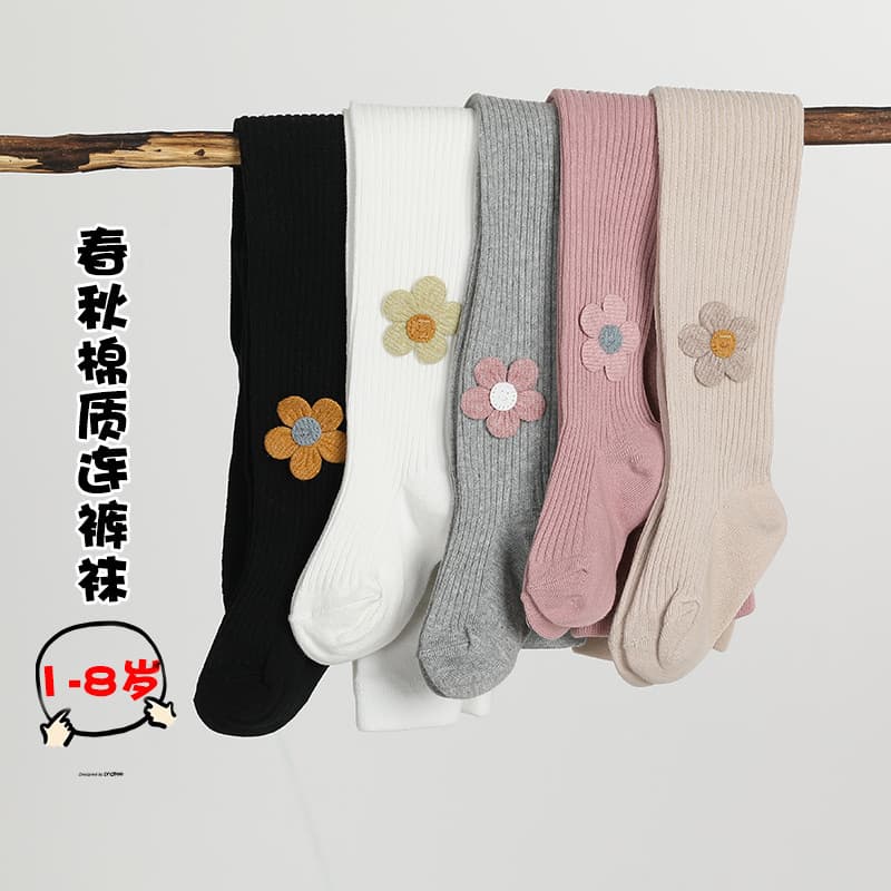 Children's Tights Spring Autumn Girls Leggings Outerwear Knitted Baby Toddler Crotch Open Big Bottom Cotton Socks