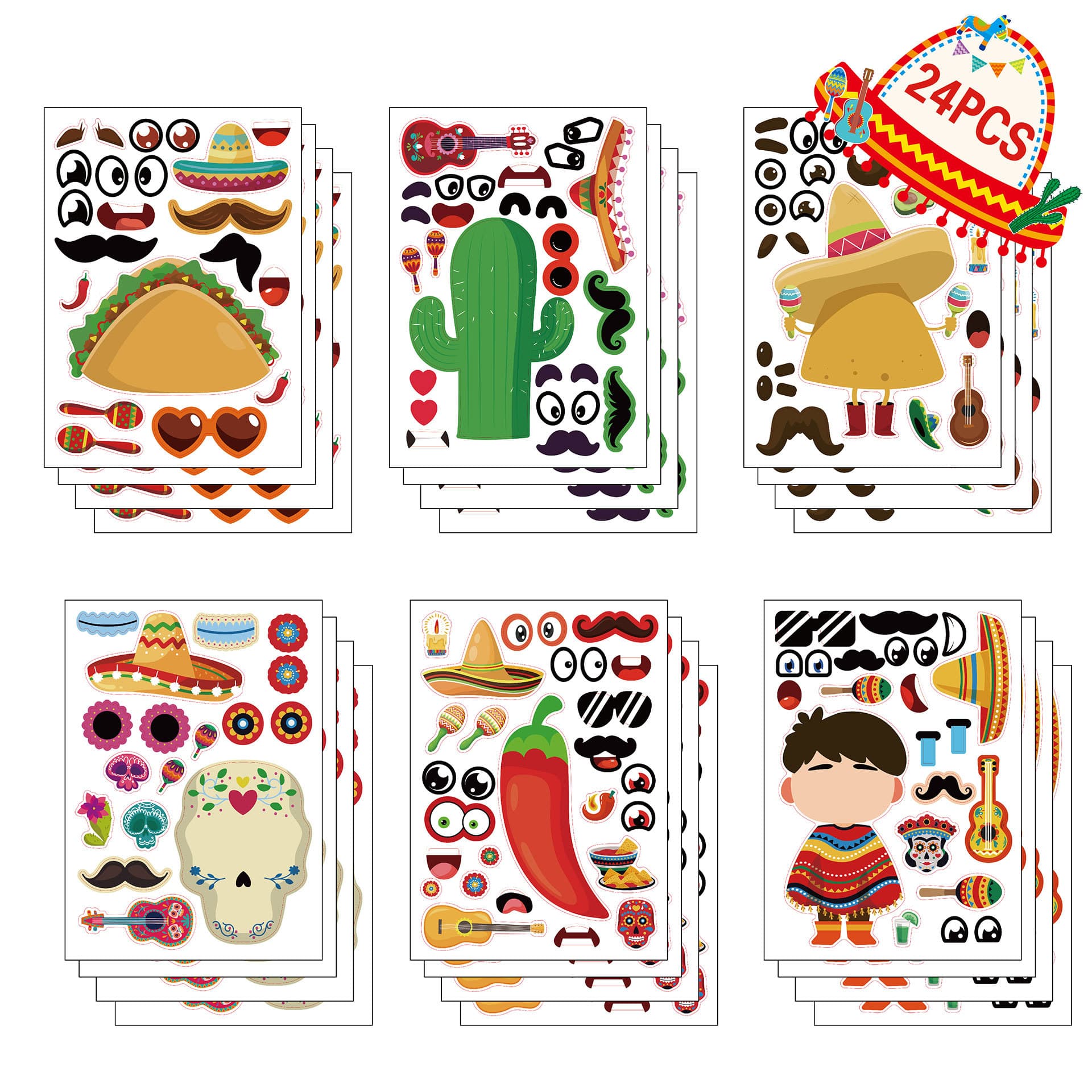 CM2207008 Amazon Cross-Border Cartoon Stickers Cinco de Mayo Puzzle Stickers DIY Stickers