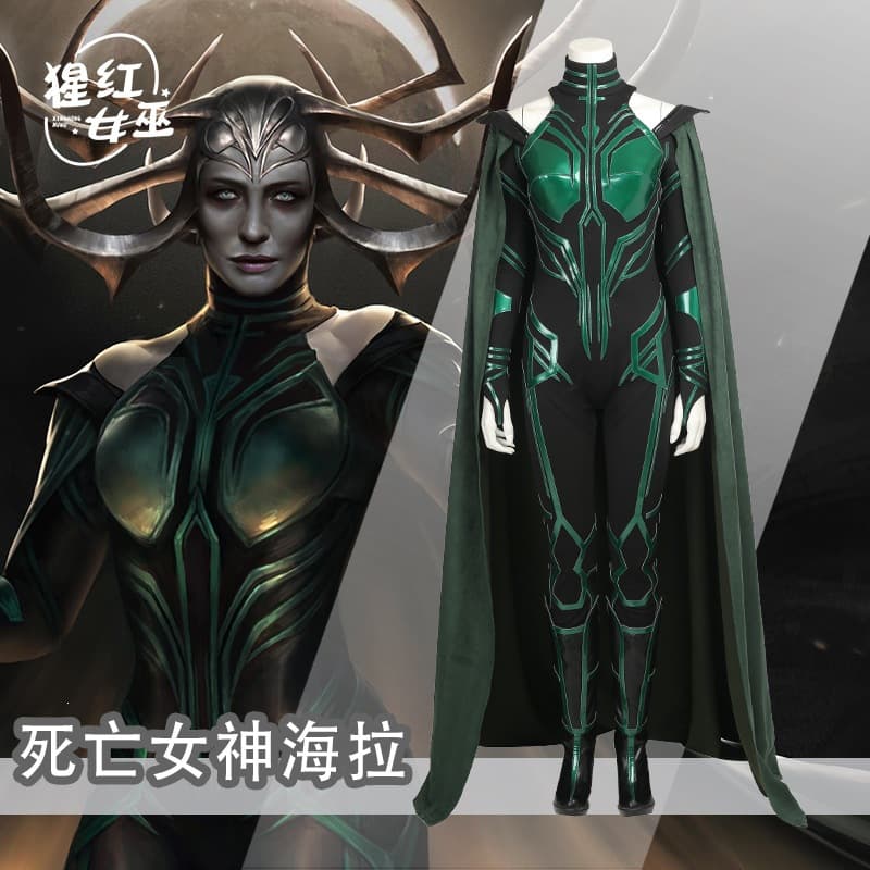 Wholesale Agents Wanted! Marvel Thor: Ragnarok Hela Cosplay Costume Death Goddess Cosplay Dress Women's Full Set Direct Sales