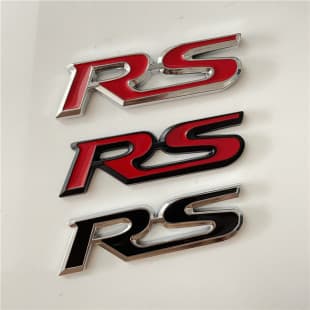 Metal RS Car Sticker Sport Version Modification Car RS Badge RS Letter Badge Sport Version Metal RS Emblem
