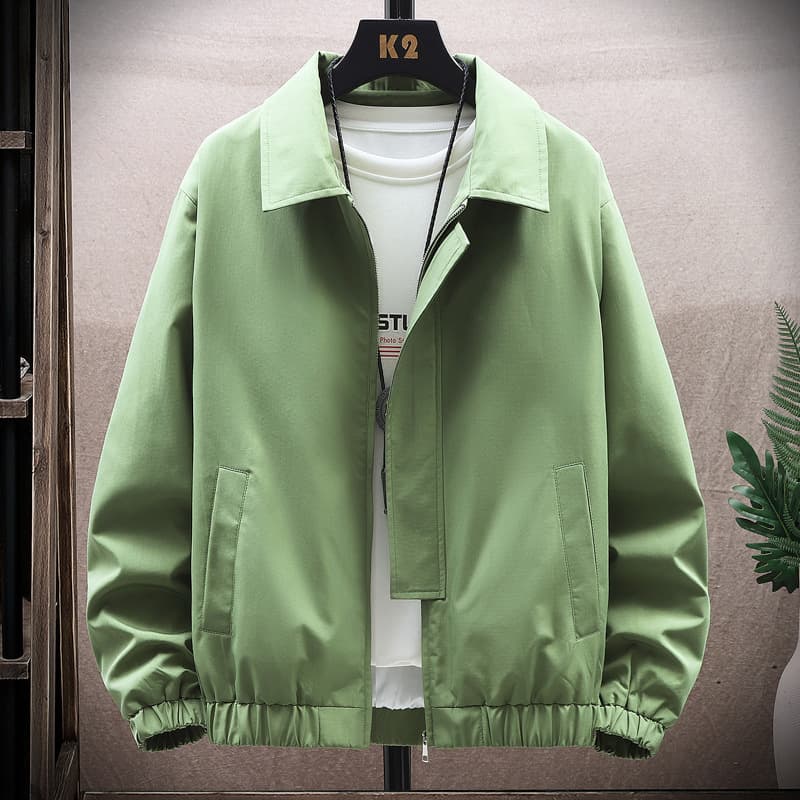 Khaki short work jacket for men, trendy and handsome American casual trendy loose lapel all-match flight jacket