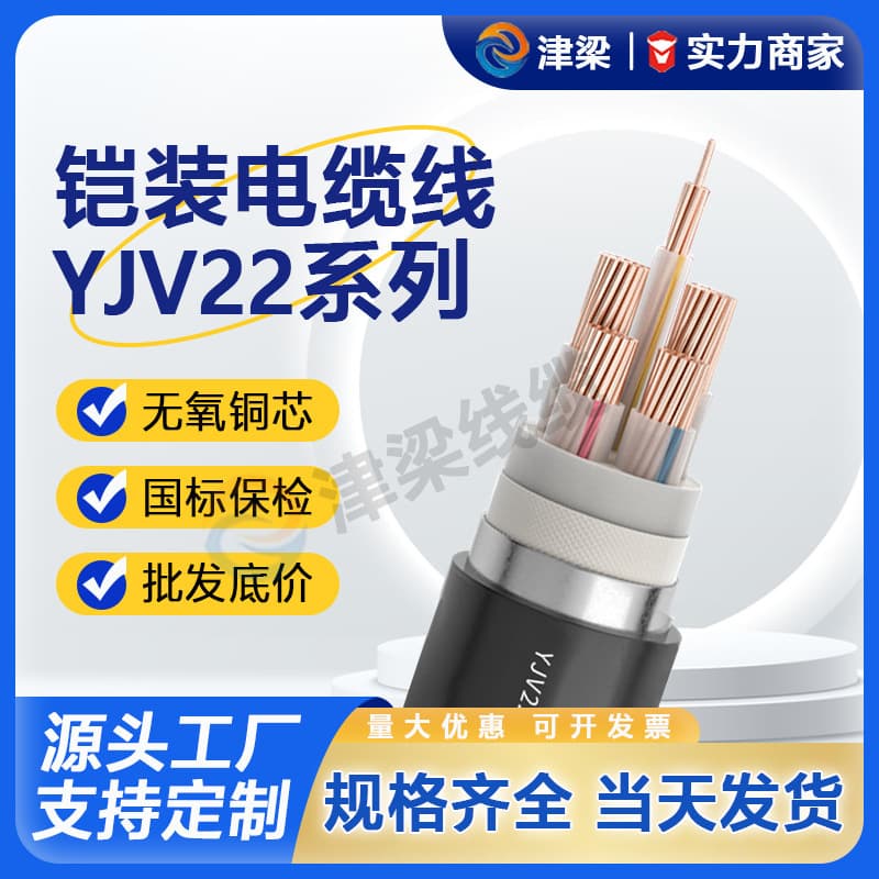 Globally Hot Selling YJV22 Armored Cable 3/4/5 Core 4/6/10 Square Outdoor Cable Power Cord Ground Wire