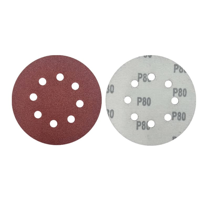 Red Sand 4.5-Inch Velcro Sandpaper 115mm 8-Hole Sanding and Polishing Sandpaper Set Self-Adhesive Disc Sandpaper