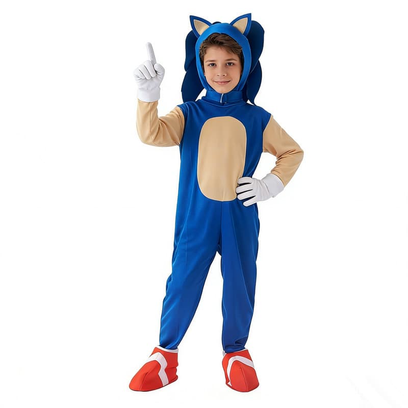 Hedgehog Blue Sonic Costume Super Sonic Performance Costume Halloween Stage Costume