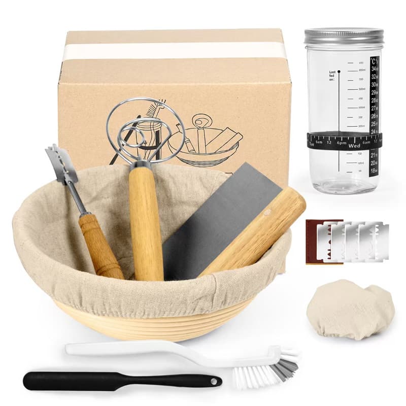 Sourdough Bread Proofing Basket Glass Jar Dough Set Baking Accessories Banneton