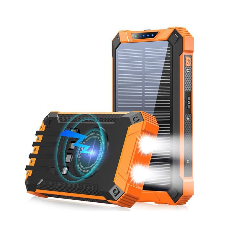 TiK Amazon Wireless Charging Solar Power Bank 20000 mAh Outdoor Dual Light Power Bank Customized Wholesale