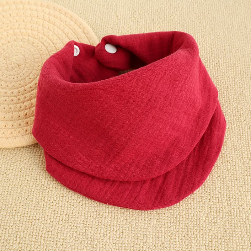 Baby Bib Solid Two-Use Absorbent Triangle Bib Factory Wholesale 4-Layer Cotton Gauze Baby Drool Bib Baby Bib