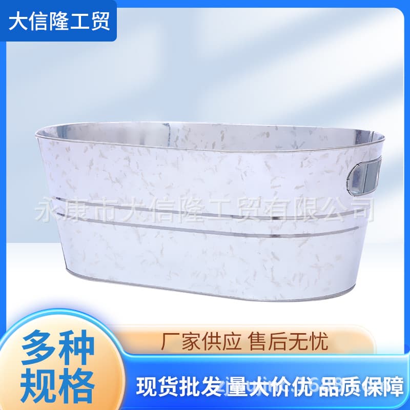 Oval ice buckets for bars and KTVs, universal galvanized tinplate outdoor oval buckets.