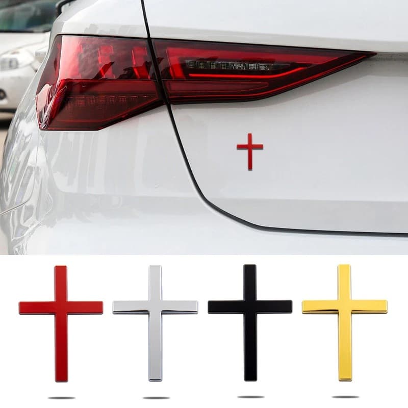 Cross-border cross car label metal personalized modified motorcycle car cross label 3D three-dimensional sticker J139