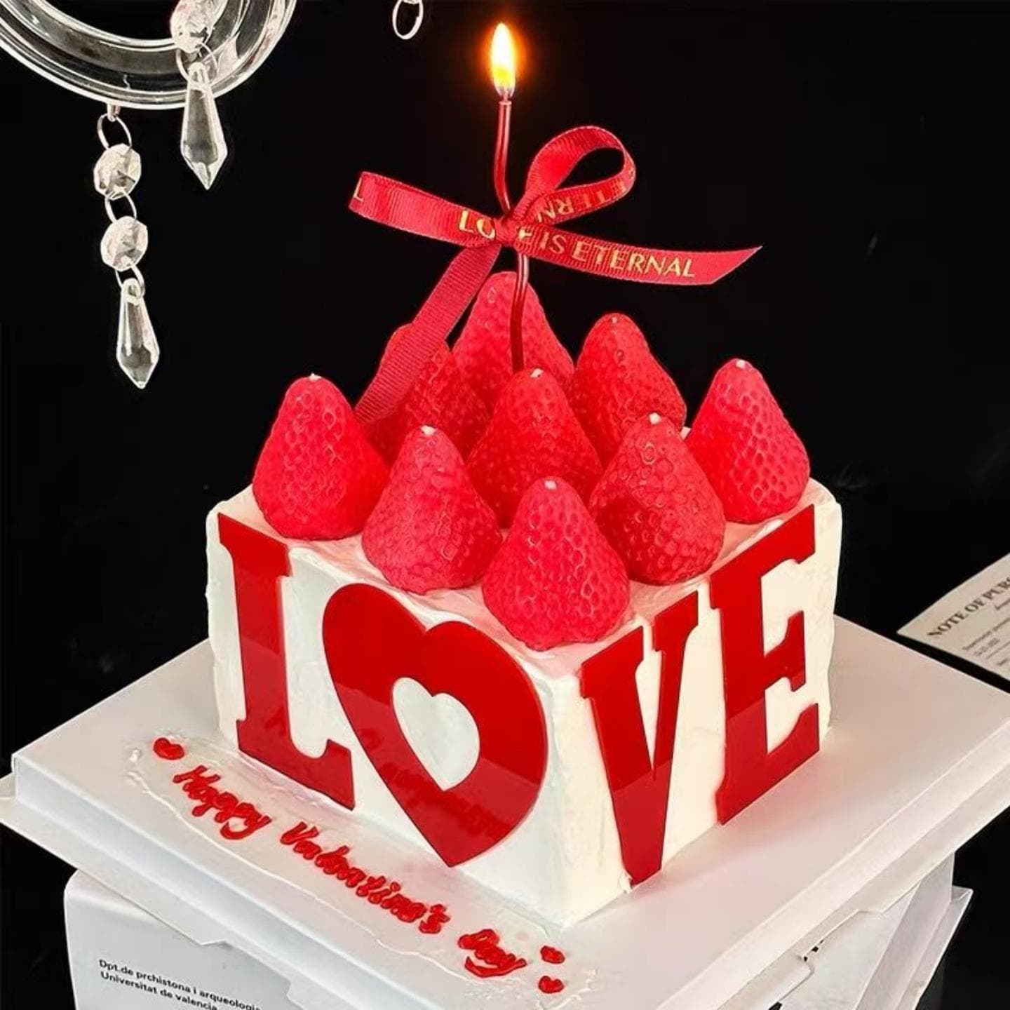 2.14 Valentine's Day cake decoration acrylic plug-in love couple anniversary baking decoration accessories