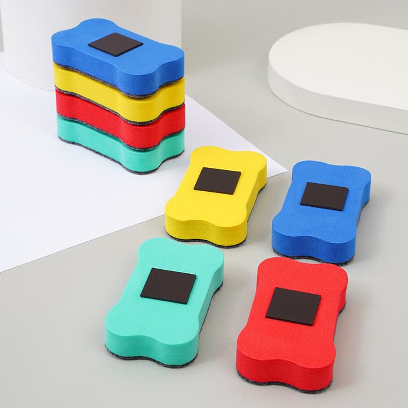 EVA Magnetic Eraser Colorful Small Bone Head Whiteboard Eraser Wholesale Children's Cleaning Board Blackboard Eraser
