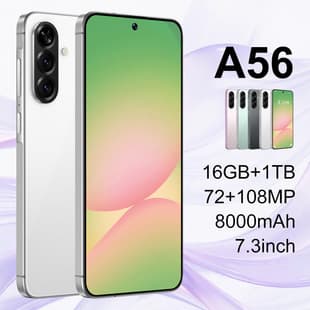 Cross-Border Hot Selling A56 Android Smartphone 7.3-Inch Large Screen 16+1T Phone Factory Price Drop Shipping Available