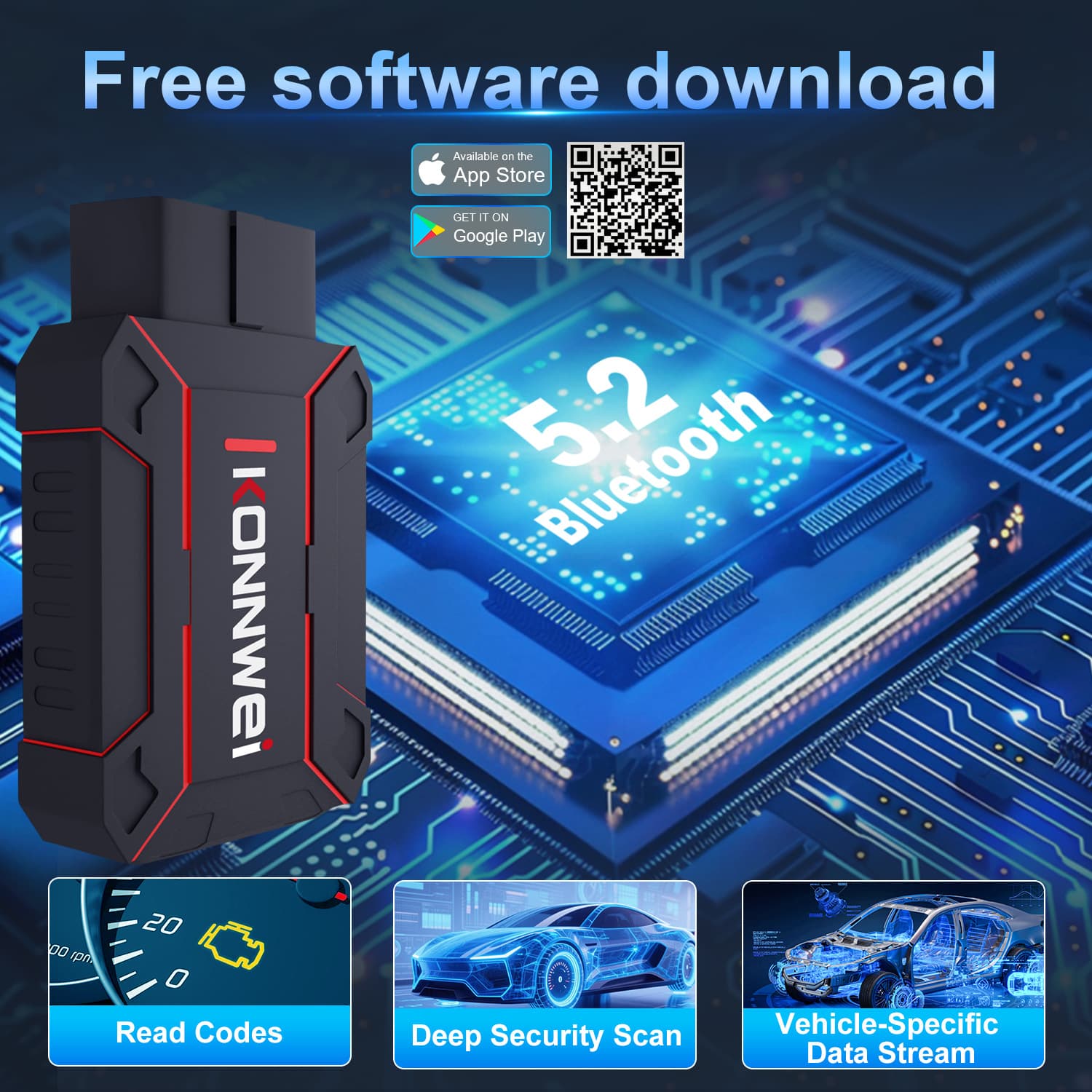 Maxobd OBD2 Scanner Full Function Car Diagnostic Scanner Free APP Reads More Data