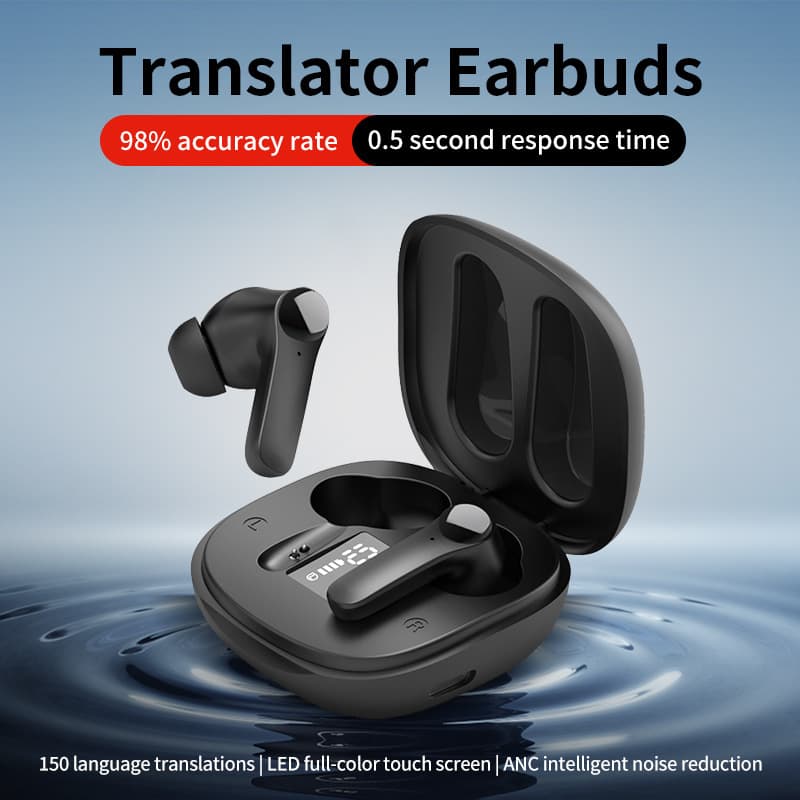 B11 Smart Voice Translation Earphones: Dual-ear English-Chinese translation, multi-language Bluetooth simultaneous translation.