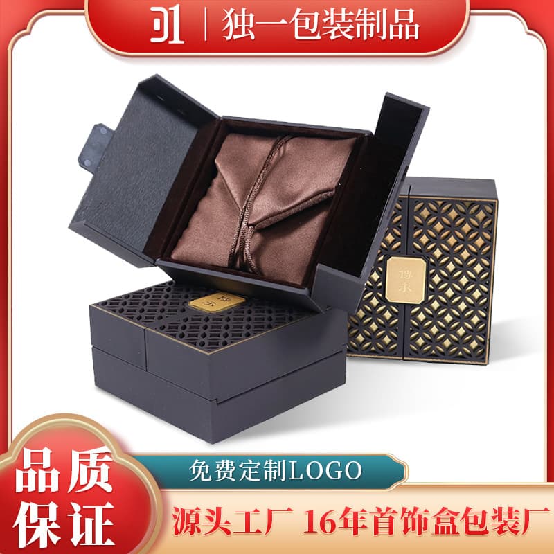 New Antique Hollow Jewelry Bracelet Box Double-Opening Traditional Gold Bracelet Box Stock Heirloom Storage Box