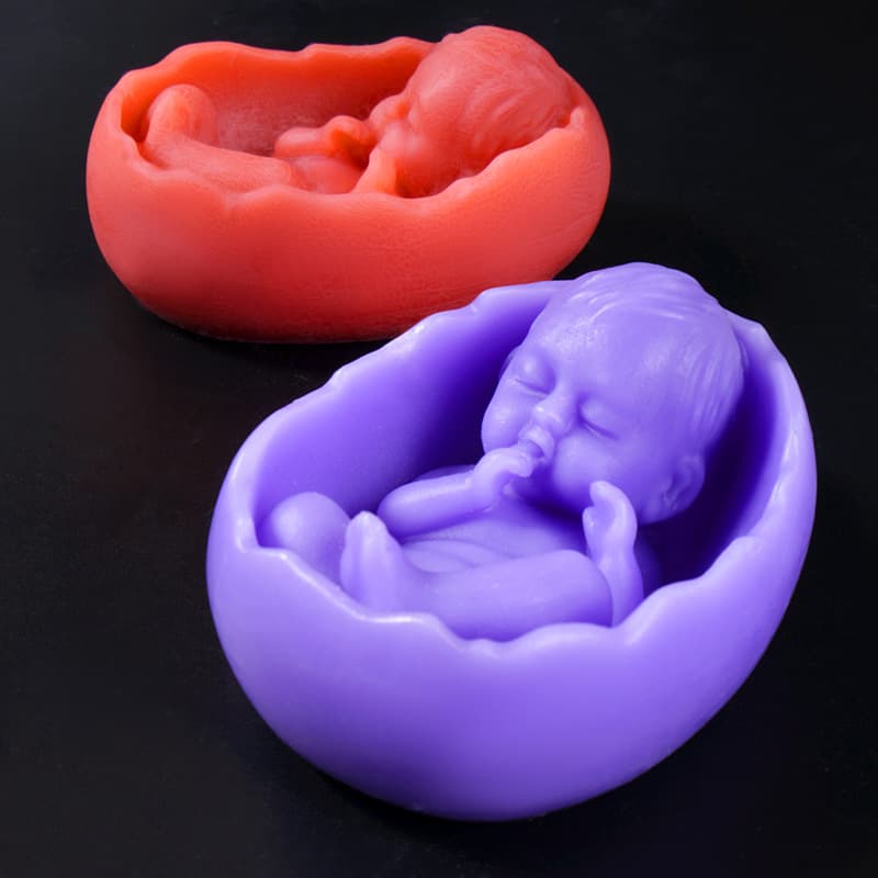 Eggshell Baby Candle Mold Baby Cradle Candle Scented Plaster Decoration DIY Soap Silicone Mold