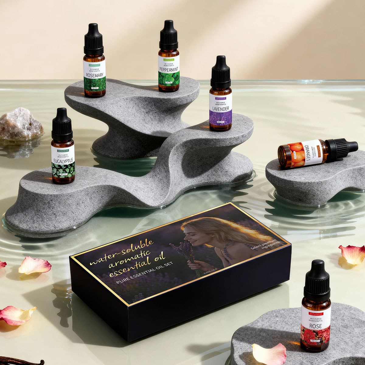 6-Piece Set 99g Water-Soluble Aromatherapy Essential Oil for Humidifiers and Diffusers 10ml *6 Set