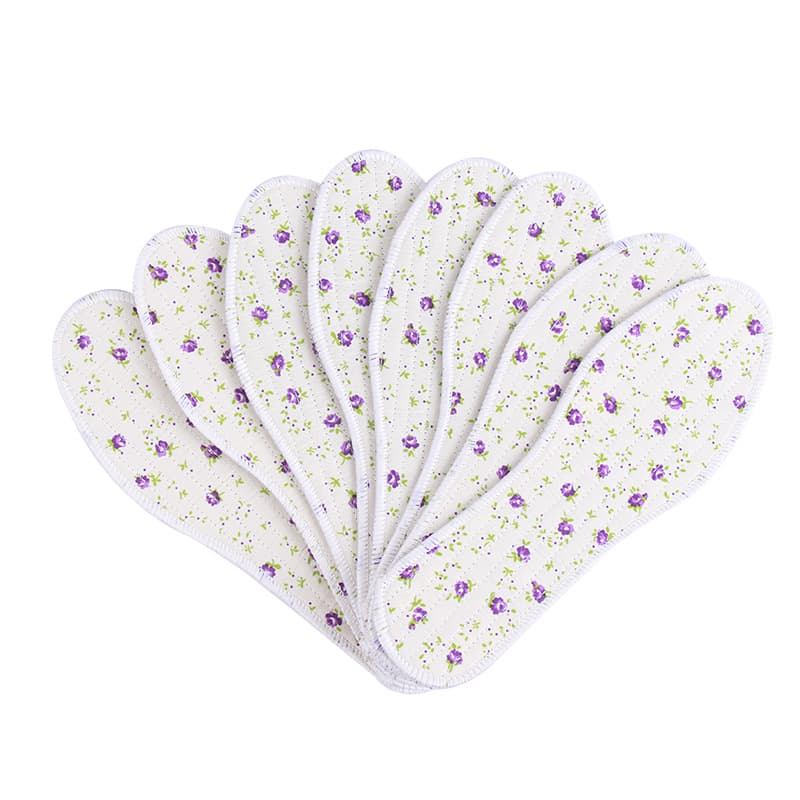 Manufacturer wholesale of small floral fabric insoles with deodorizing herbs, thick and fragrant, sweat-absorbent and breathable for all seasons.
