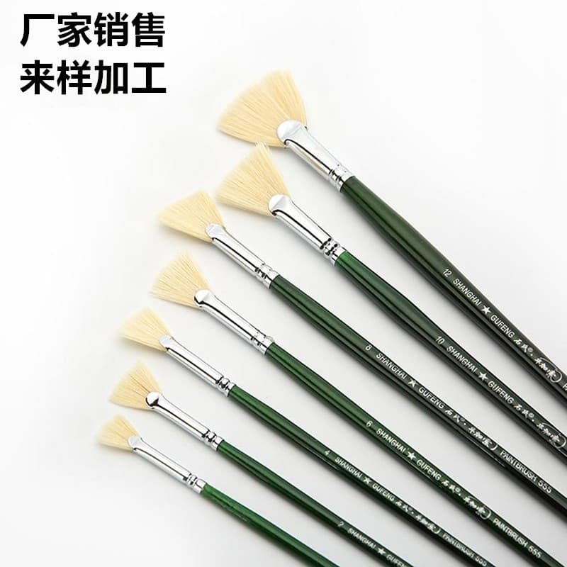 Wholesale Picasso Fan Pen Green Bristle Oil Painting Bristle Brush Watercolor Water Chalk Oil Paint Brush Set Pen