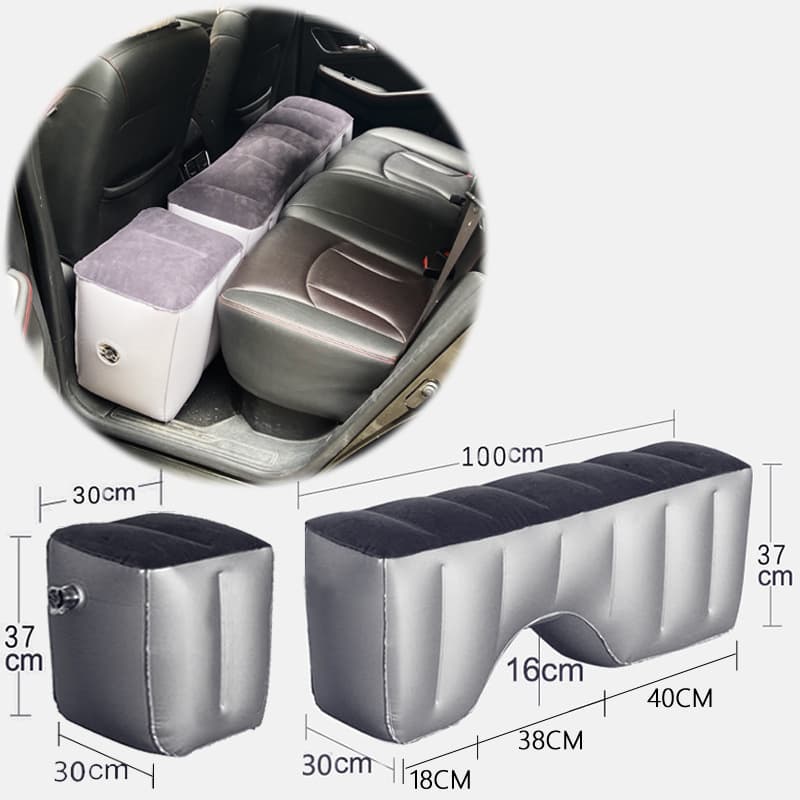 Inflatable Car Bed Air Mattress Rear Seat Gap Filler For Sedans SUVs Business Vehicles Comfortable Sleeping Footrest Cushion