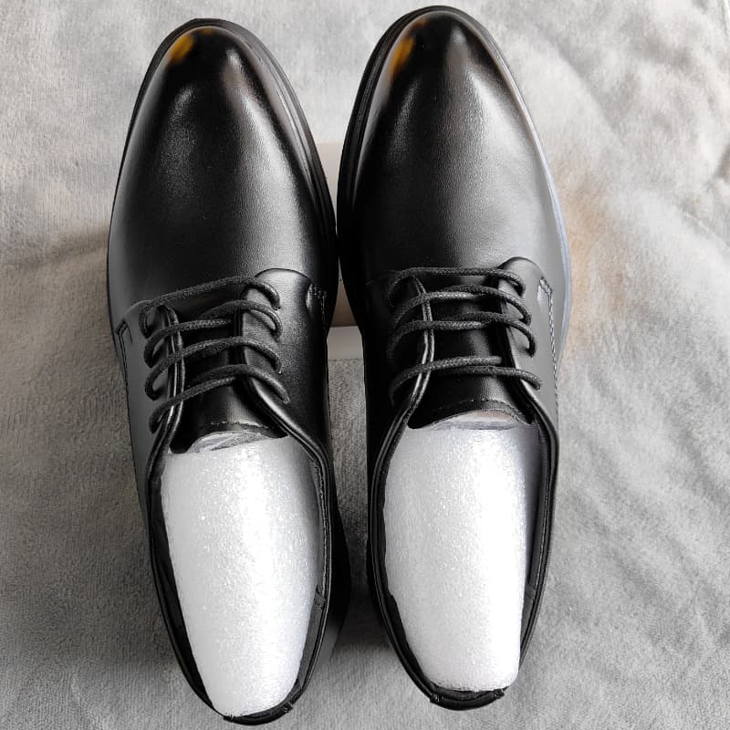 Pointed-Toe Lace-Up Leather Shoes for Men, Business Formal Wear, British Style, Height-Increasing Casual Shoes, Trendy Young Men's Shoes, Korean Style Wedding Shoes