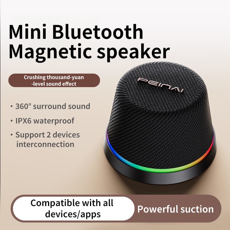 Cross-Border Foreign Trade Magnetic Bluetooth Speaker and Mobile Phone Holder Two-In-One Portable Speaker Outdoor Waterproof Mini Speaker
