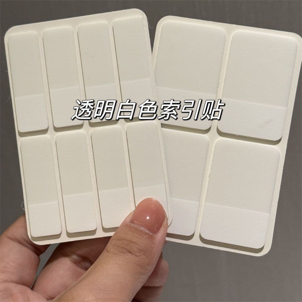 Ins Index Stickers White Transparent Idol Photo Card Simple Bookmark Label Stickers Writable Sticky Notes for Study