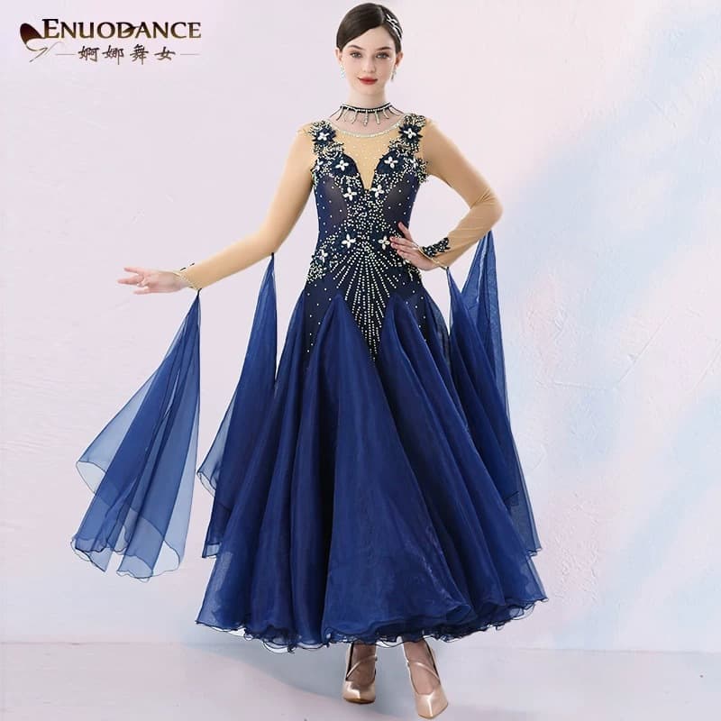 Graceful Dancer New Ballroom Modern Dance Performance Competition Dress Waltz Large Flare Dress Social Dance Dress