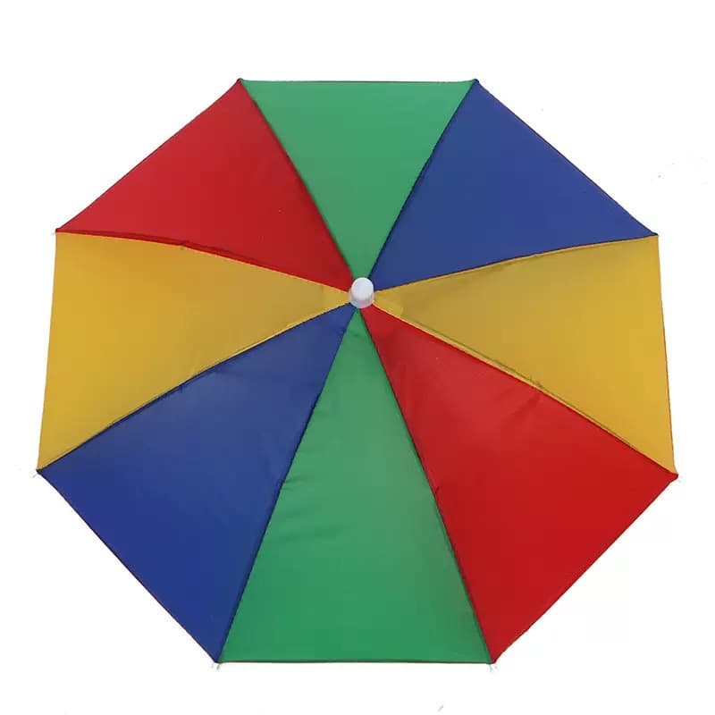 Watermelon Umbrella Factory Direct Sales Rainbow Hat Umbrella Fishing Hat Umbrella Adult and Children's Outdoor Folding Sun and Rain Umbrella