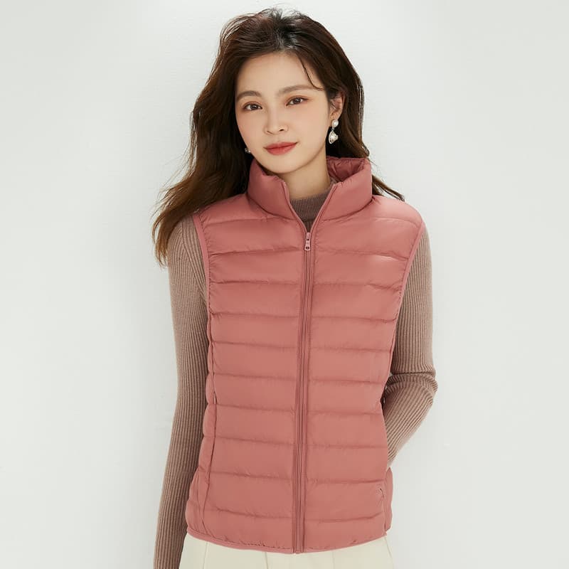 New Spring/Autumn/Winter Lightweight Down Jacket, Short Vest, Stand Collar, Down Jacket, Sleeveless Down Outerwear