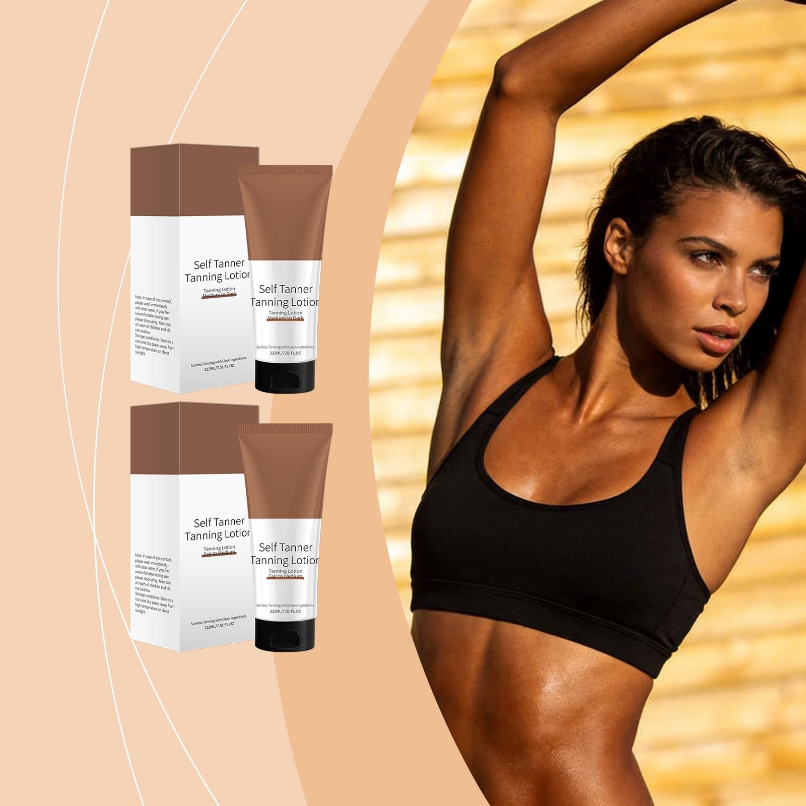 Tanning Body Lotion for Summer, Lightweight Non-Sticky Long-Lasting Even Daily Care