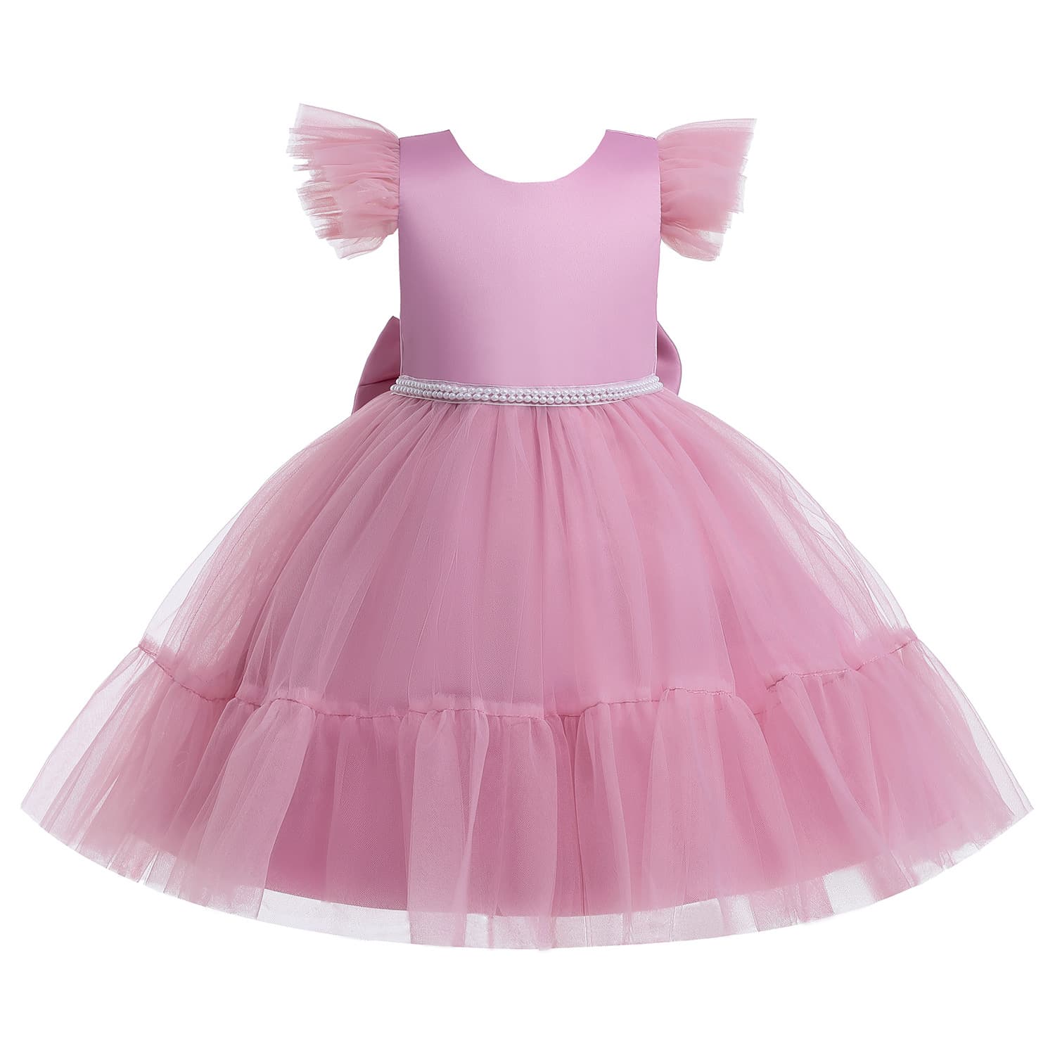 Cross-Border Spring New Children's Princess Dress, Girls' Tutu Flower Girl Wedding Dress, Piano Performance Outfit, Stylish