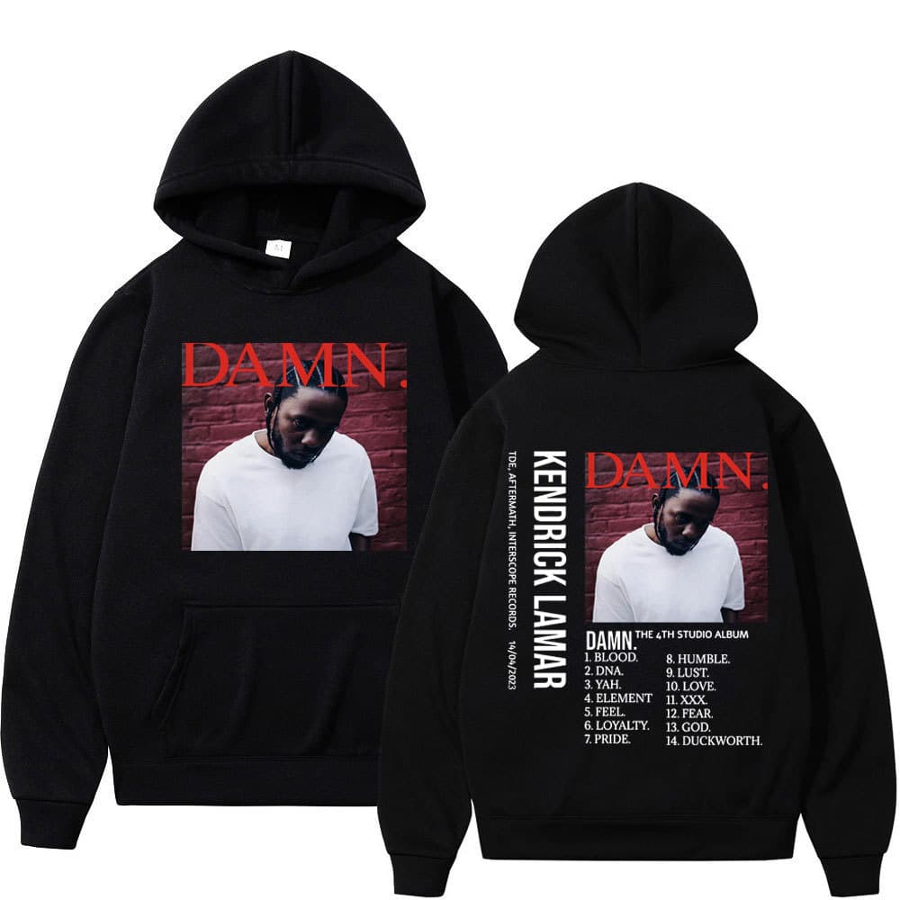 Rapper&Kendrick Lamar Graphic Hoodies Music Album Damn Print