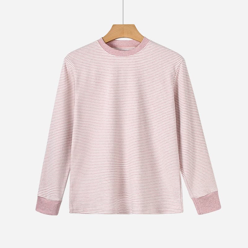 Women's Pure Cotton Thermal Top, Middle-Aged/Mom Pullover, Warm Loose Underwear, Round Neck Cotton Sweater, Autumn/Winter