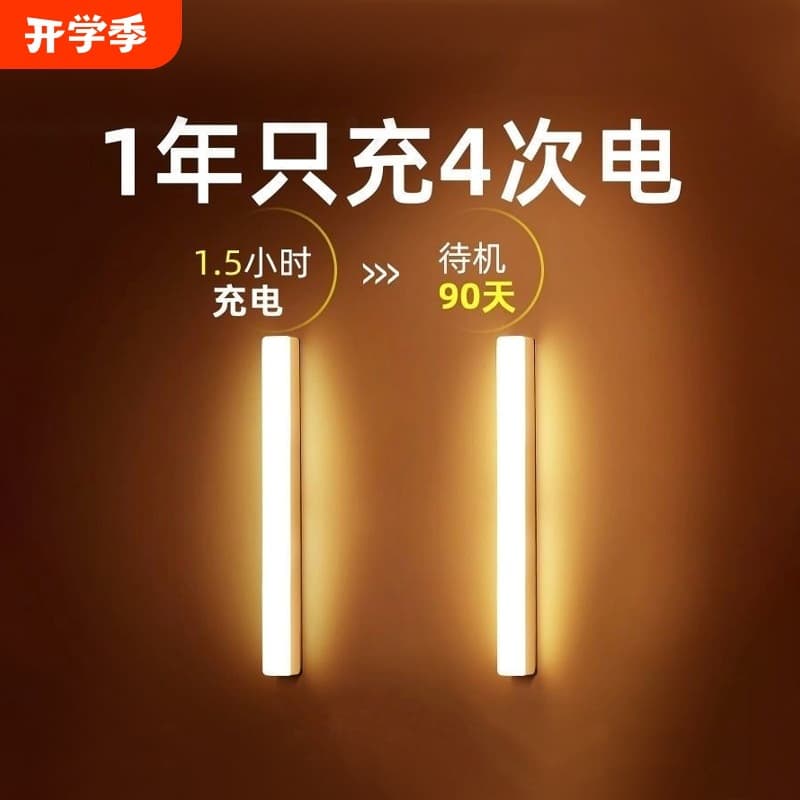 LED Cabinet Light Smart Body Sensor Light Strip Wireless Kitchen Shoe Cabinet Wardrobe Lamp Home Bedroom Sleep Night Light