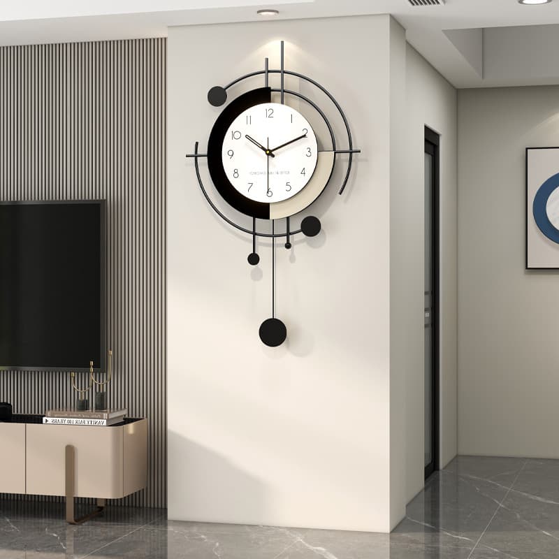 Modern Simple Wall Clock Living Room Punch-Free Home Dining Room Silent Decorative Clock Creative Clock High-End Wall Hanging