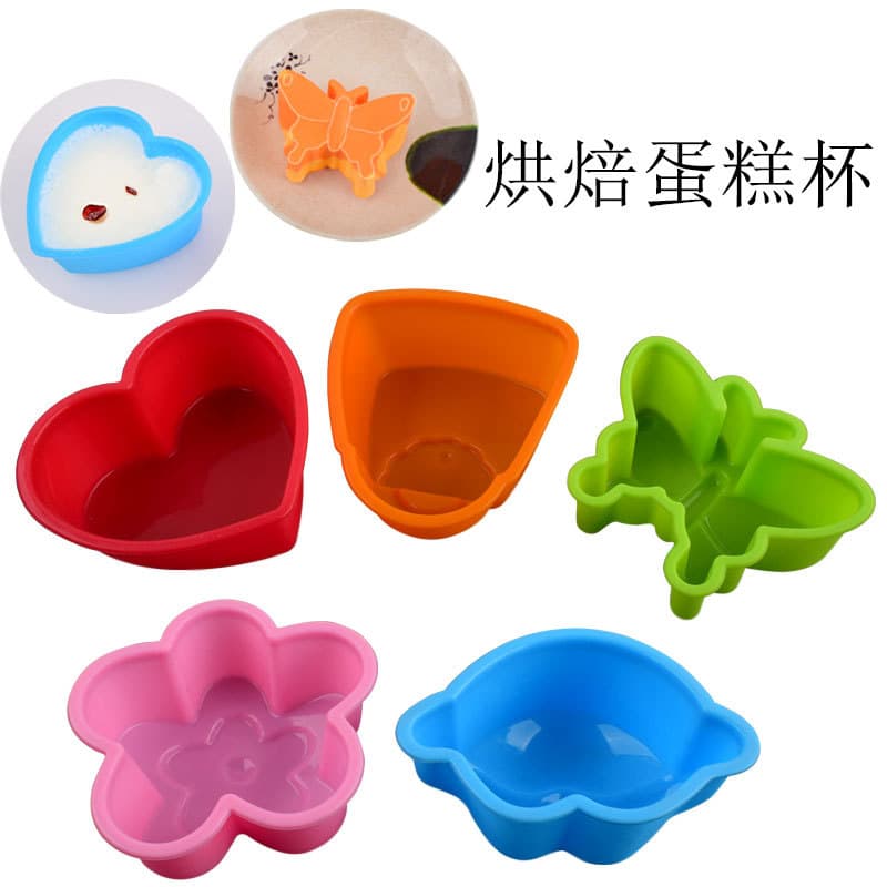Thickened 5-Piece Silicone Cupcake Muffin Mold Set for Baking, Squeeze Toy, Wax Melting, and Plaster Molds