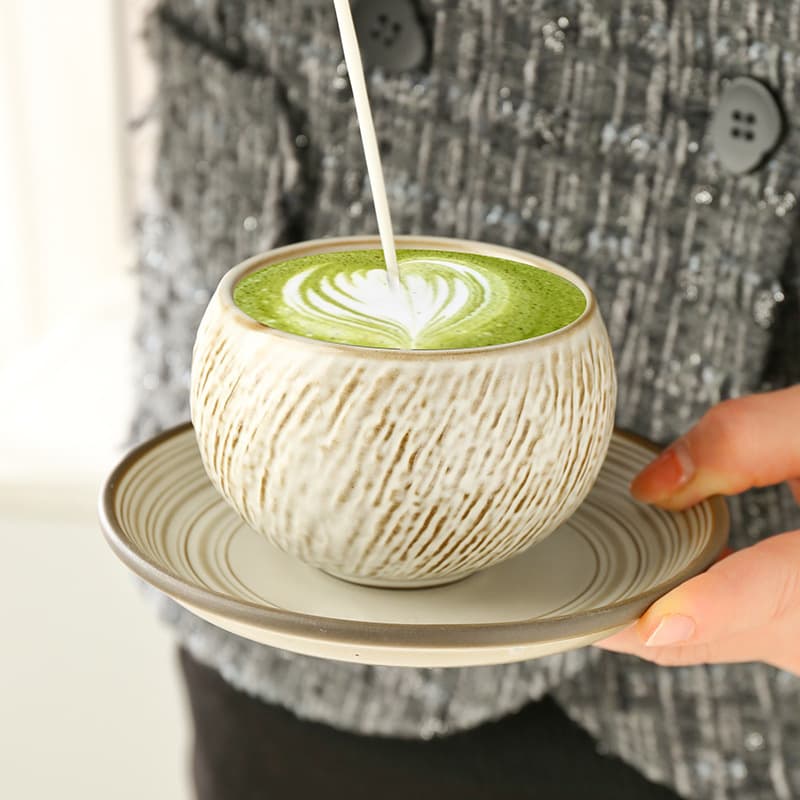 Cross-border Creative Egg-shaped Cup Retro Premium Spherical Cup Latte Art Cup Ins Style Water Cup Coffee Cup Ceramic