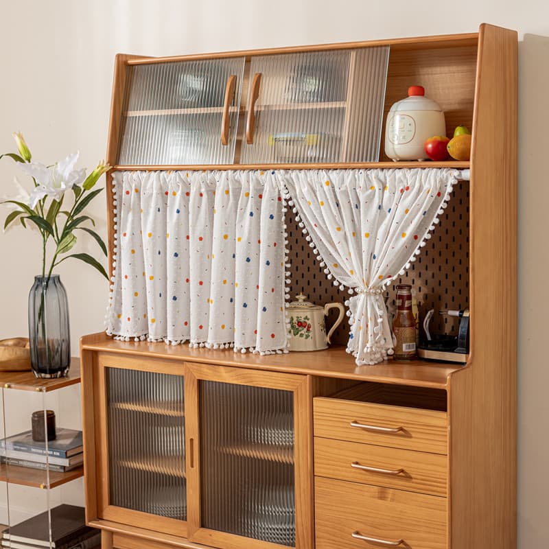 Cross-border 100% Cotton INS Print No-Drill Partition Curtain for Kitchen Door, Window, Cabinet Short Curtain Drop Shipping