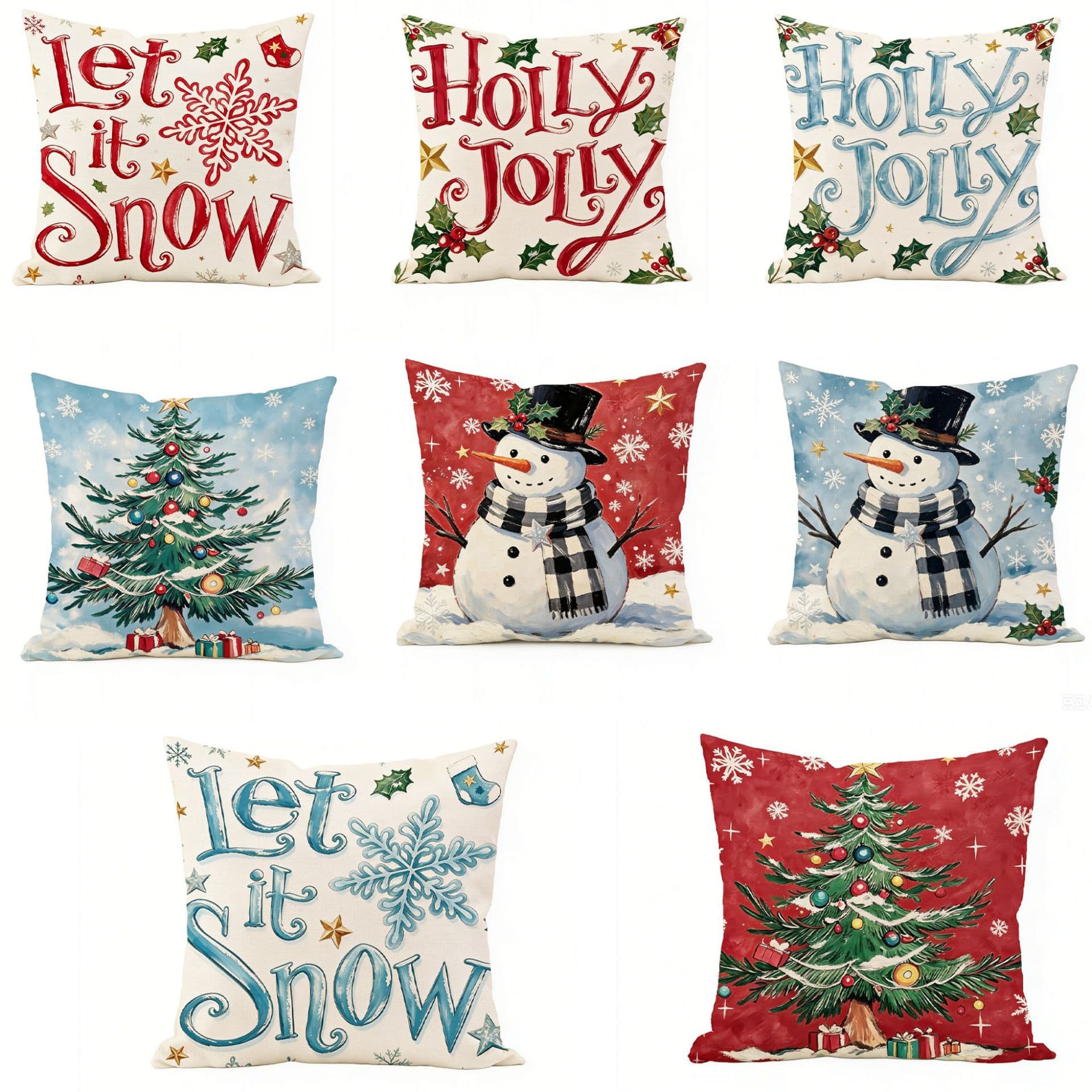 Amazon's new Christmas pillow case sofa pillow 4-piece set decorative pillow cross-border Christmas pillow case