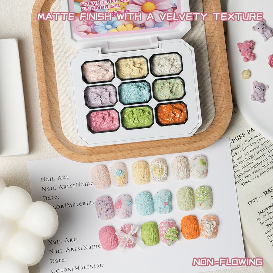 9-color solid cream cake pat glue VINIMAY new semi-solid fairy color nail polish three-dimensional modeling glue